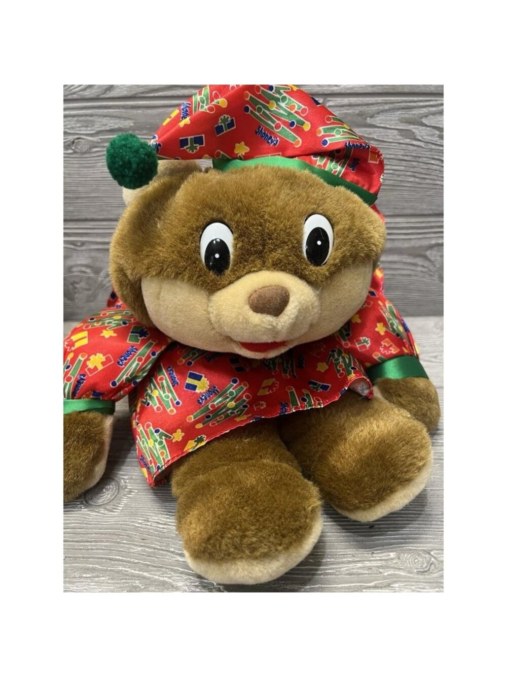 Shoney's Advertising 1996 Shoney Bear Plush Reversible Zip Up Present 15”